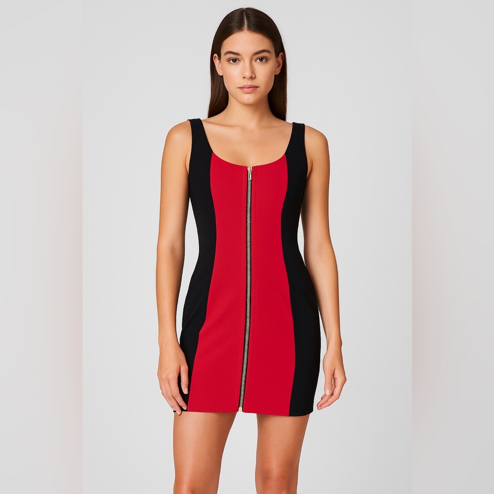 Amanda Uprichard black and‎ red body con dress size medium NWT